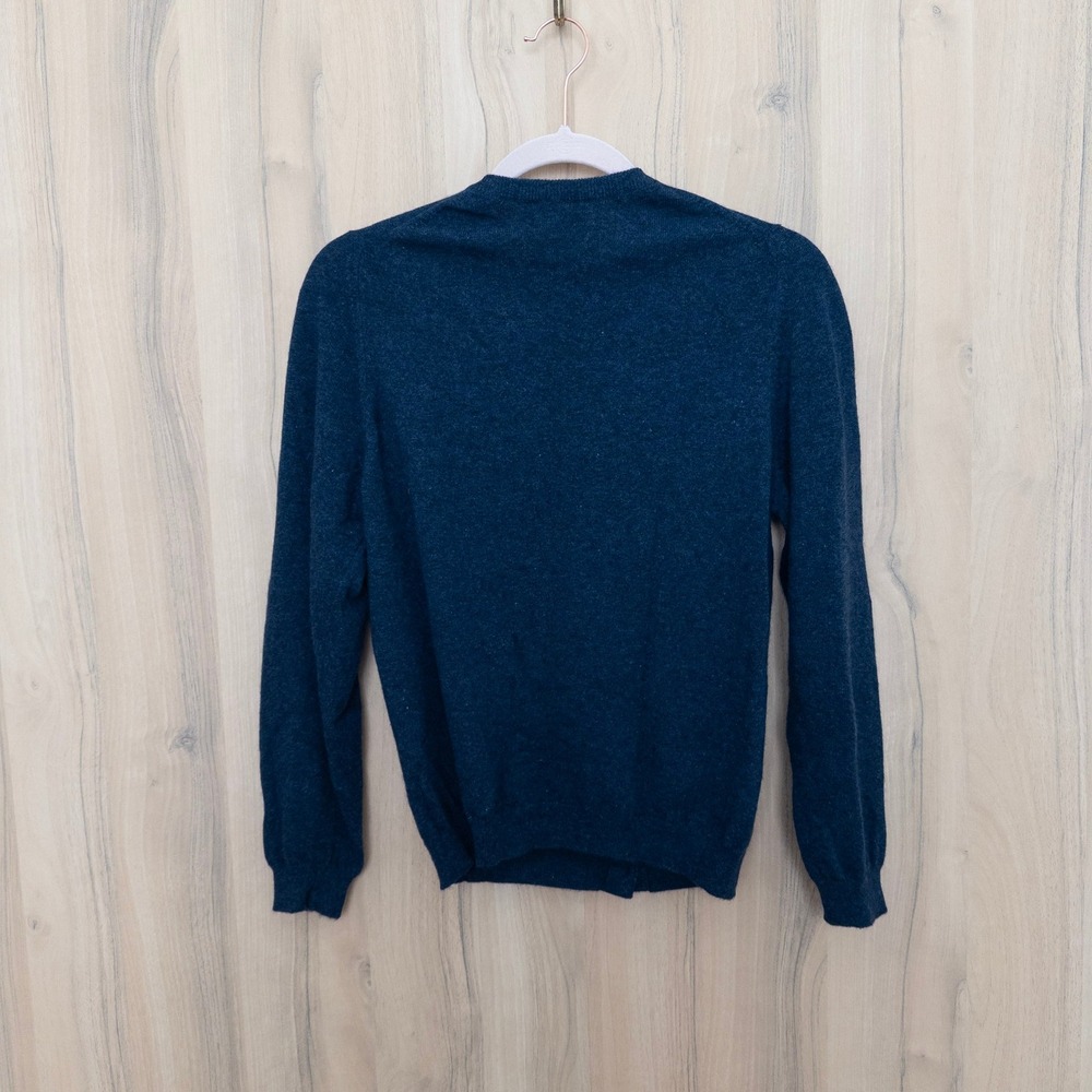 Vintage Neiman Marcus Womens Cashmere Wool Cardigan M Navy Scotland Quiet Luxury - Picture 6 of 7